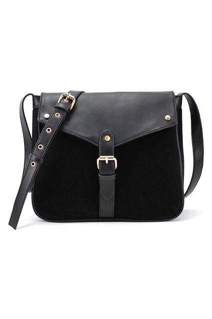 Oasap Pin Buckle Embellished Square Shaped Shoulder Bag