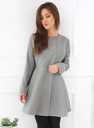 Oasap Fashion Long Sleeve Zip A-line Dress