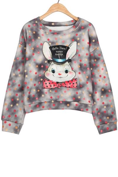 Oasap Lovely Dotted Rabbit Sweatshirt