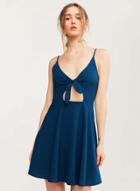 Oasap Simple Hollow Out Lace-up Dress