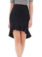 Oasap Women's Ruffled Hem Asymmetric Bodycon Skirt