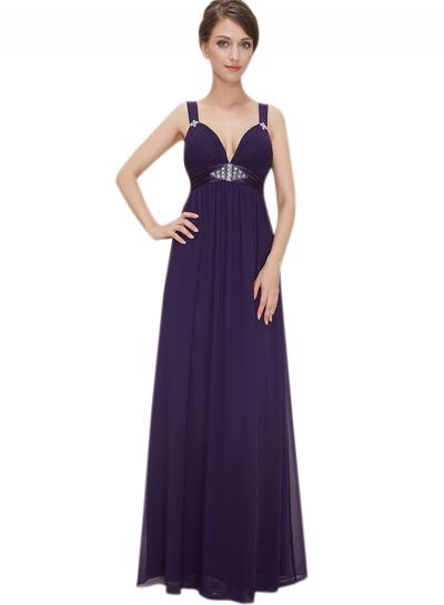 Oasap Women's V Neck Sleeveless Backless Evening Prom Bridesmaid Dress