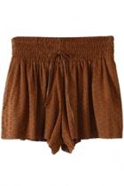 Oasap Must-have Eyelet Pleated Loose Shorts