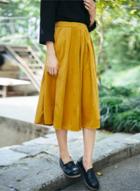 Oasap High Waist Solid Color Long Skirt