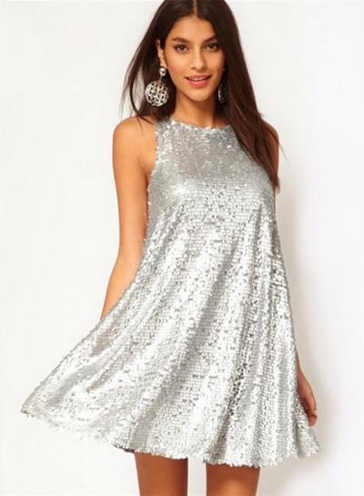 Oasap Sleeveless Sequin Mini Cocktail Dress