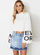 Oasap Fashion Long Sleeve Letter Printed Cropped Hoodie