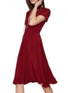 Oasap Women's Fashion Solid Lace-up Front Short Sleeve High Waist Dress