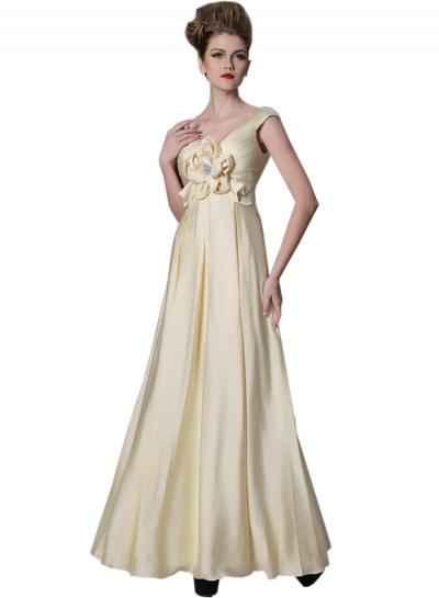 Oasap Women's Elegant Floral Front Ruffled Prom Dress