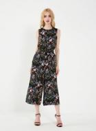 Oasap Vintage Floral Print Wide Leg Jumpsuit