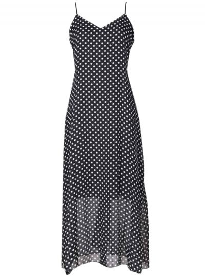 Oasap Women's V-neck Polka Dot Print Spaghetti Strap Maxi Dress