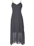 Oasap Women's V-neck Polka Dot Print Spaghetti Strap Maxi Dress
