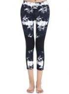 Oasap Women's Sretchy Printed Cropped Leggings With Covert Pocket