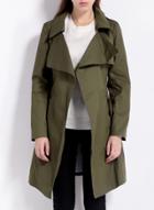 Oasap Women's Shawl Collar Open Front Trench Coat