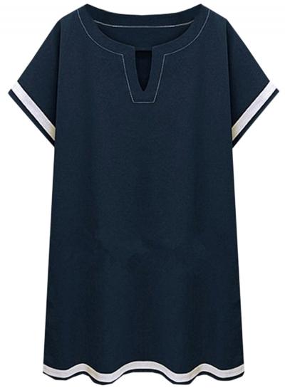 Oasap Women's Oversized Color Block Striped Loose Fit Dress