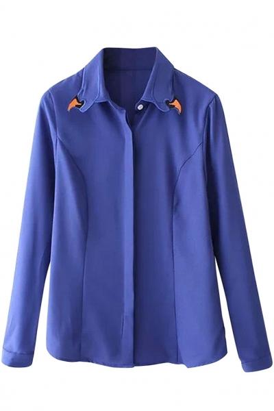 Oasap Fashion Chiffon Button Down Blouse