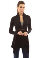 Oasap Long Sleeve Cable Knit Irregular Cardigan