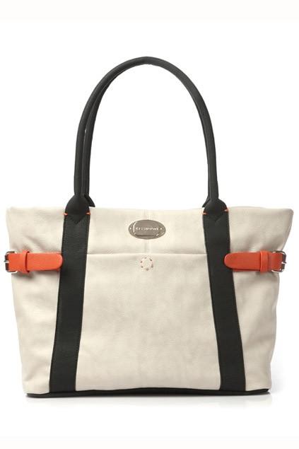 Oasap Contrast Color Pin Buckle Side Detail Shoulder Bag