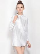 Oasap Women's Stripe High Low Hem Oversize Dress