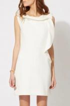 Oasap Elegant White Flouncing Bodycon Dress