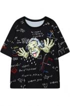 Oasap Cute Einstein Figure Printed Tee