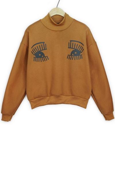 Oasap Eye Graphic Fleece Sweatshirt