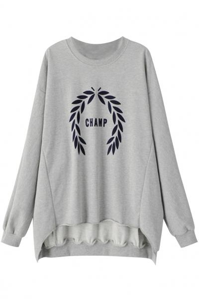Oasap Fashion Leaves Printed Woman Sweatshirt