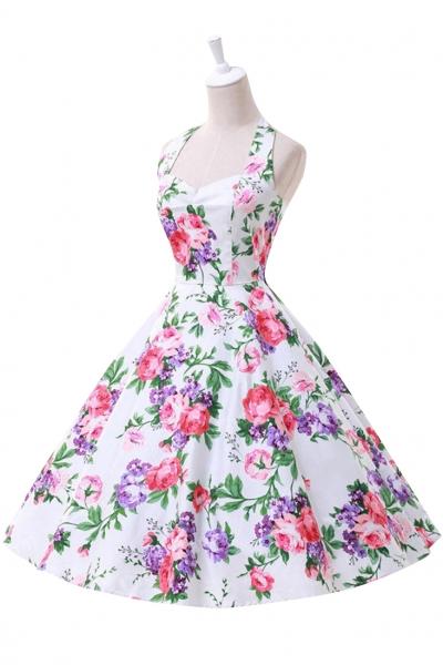 Oasap Sweet A-line Floral Printing Strap Dress