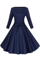 Oasap Vintage Bow Waist Bubble Dress