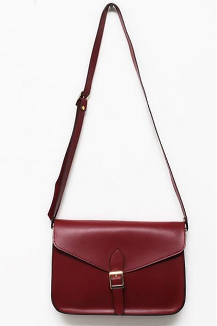 Oasap Pin Buckle Embellished Flap Shoulder Bag