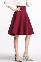 Oasap Elegant Solid Pleated Swing Skirt