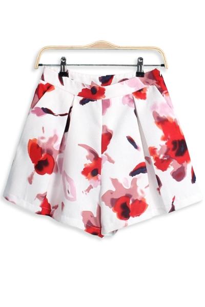 Oasap Pleated Floral Shorts