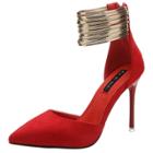 Oasap Pointed Toe Ankle Strap High Stiletto Heels Pumps