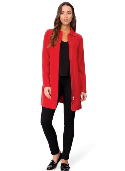 Oasap Women's Stand Collar Zip Front Woolen Coat
