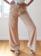 Oasap Fashion High Waist Wide-leg Pants With Belt