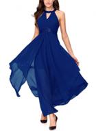 Oasap Halter Off Shoulder Cut Out High Waist Long Prom Dress