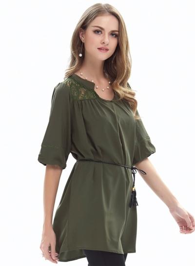 Oasap Short Sleeve Hollow Out Tee Shirt