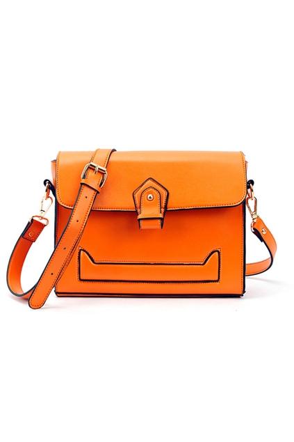 Oasap Vintage Pin Buckle Magnetic Snap Shoulder Bag