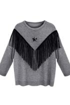 Oasap Fashion Tassel Decoration Knitted Pullover Sweater