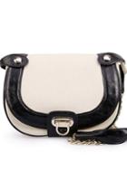 Oasap Vintage Style Shoulder Bag With Contrast Color Curve Trim Detail