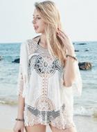 Oasap Hollow Out Crochet Cover Up Beachwear