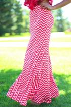 Oasap Stylish Stripe Printed Maxi Skirt