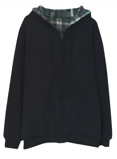 Oasap Reversible Long Sleeve Full Zip Coat