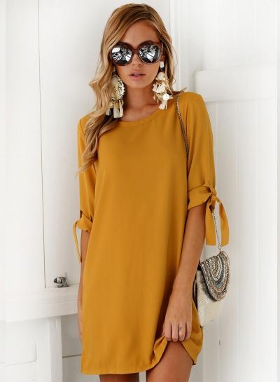 Oasap Fashion Half Sleeve Shift Mini Dress