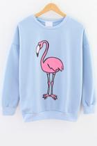 Oasap Red-crowned Crane Fleece Sweatshirt