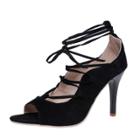 Oasap Stiletto Heels Peep Toe Lace Up Sandals