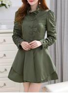 Oasap Stand Collar Long Sleeve Slim Fit Single Breasted Coat