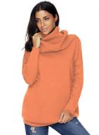 Oasap 'a Cowl Neck Long Sleeve Solid Color Pullover Sweater