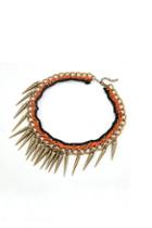Oasap Punk Style Spikes Embellished Necklace
