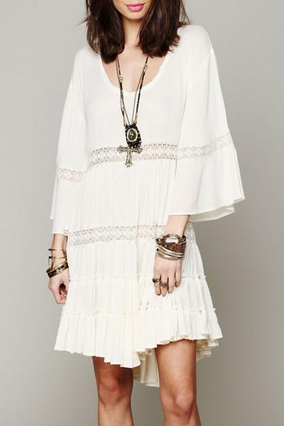 Oasap Fashion Crochet Hollow Out Dress