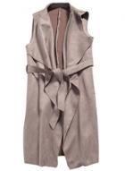 Oasap Women's Faux Suede Shawl Tie Waist Vest